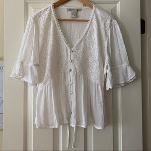 White Button-Down Blouse